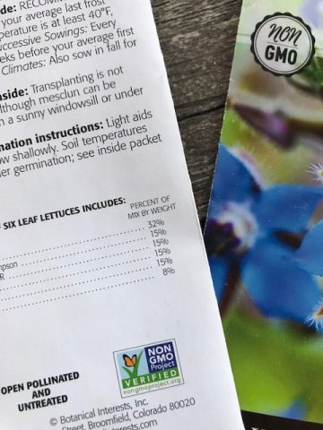 Information contained on a seed packet